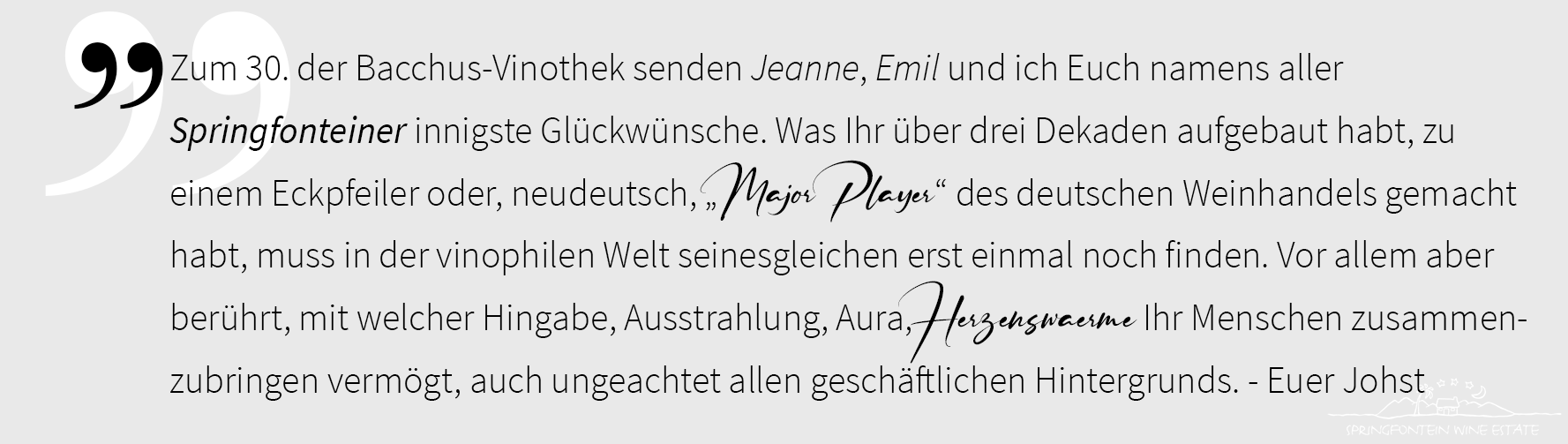 johst bacchus vinothek springfontaine zitat 30 jahre