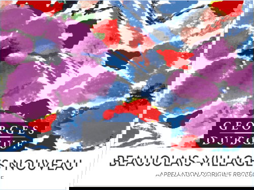 Weinlabel Beaujolais von Duboeuf mit Blumen