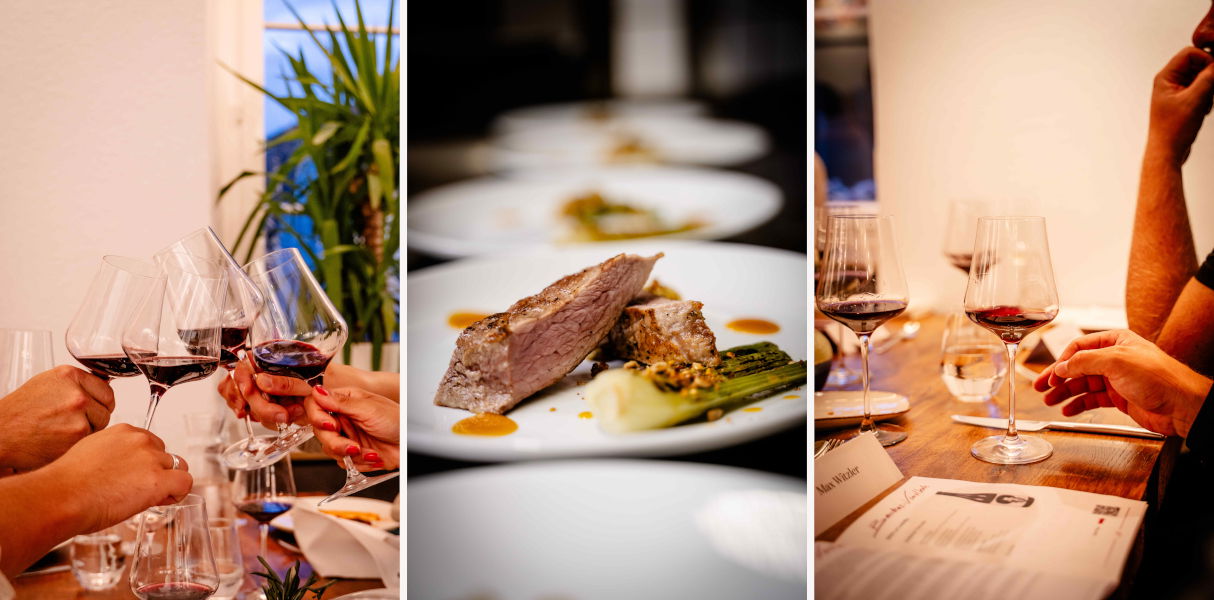 Wine and Dine Kalifornien und seine Weine Restaurant Tres Oberndorf Bacchus Vinothek Picture Copyright Onemedia Marcel Asmus Fleisch Rotweinglser